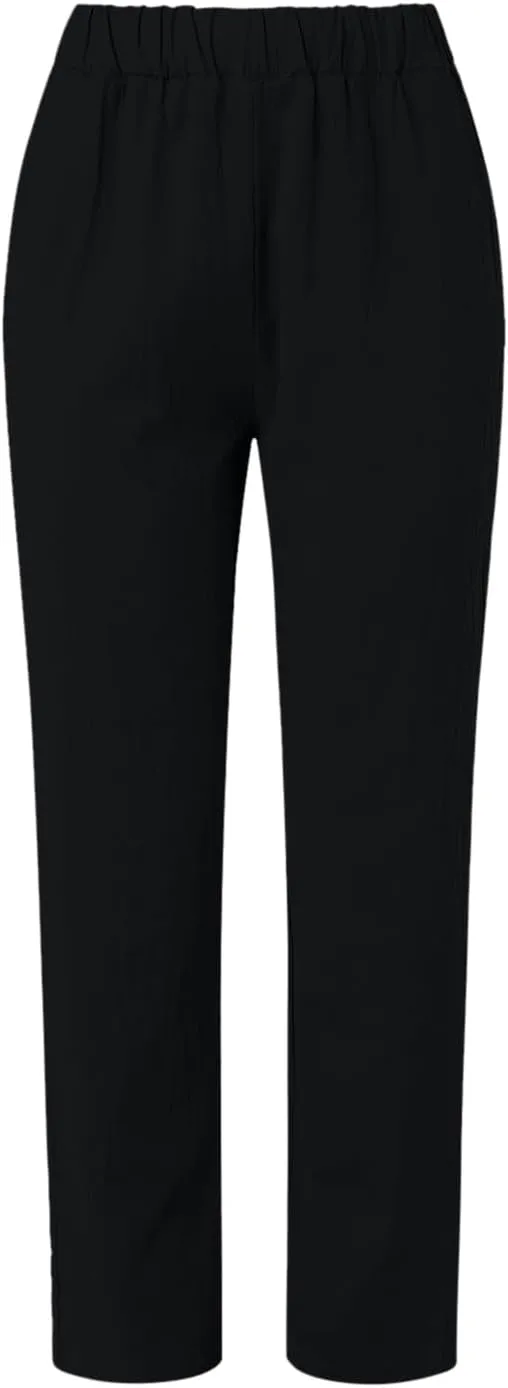Linen Wide Leg Pants for Woman High Waisted Pull On Button Drawstring Baggy Casual Summer Palazzo Pants with Pockets
