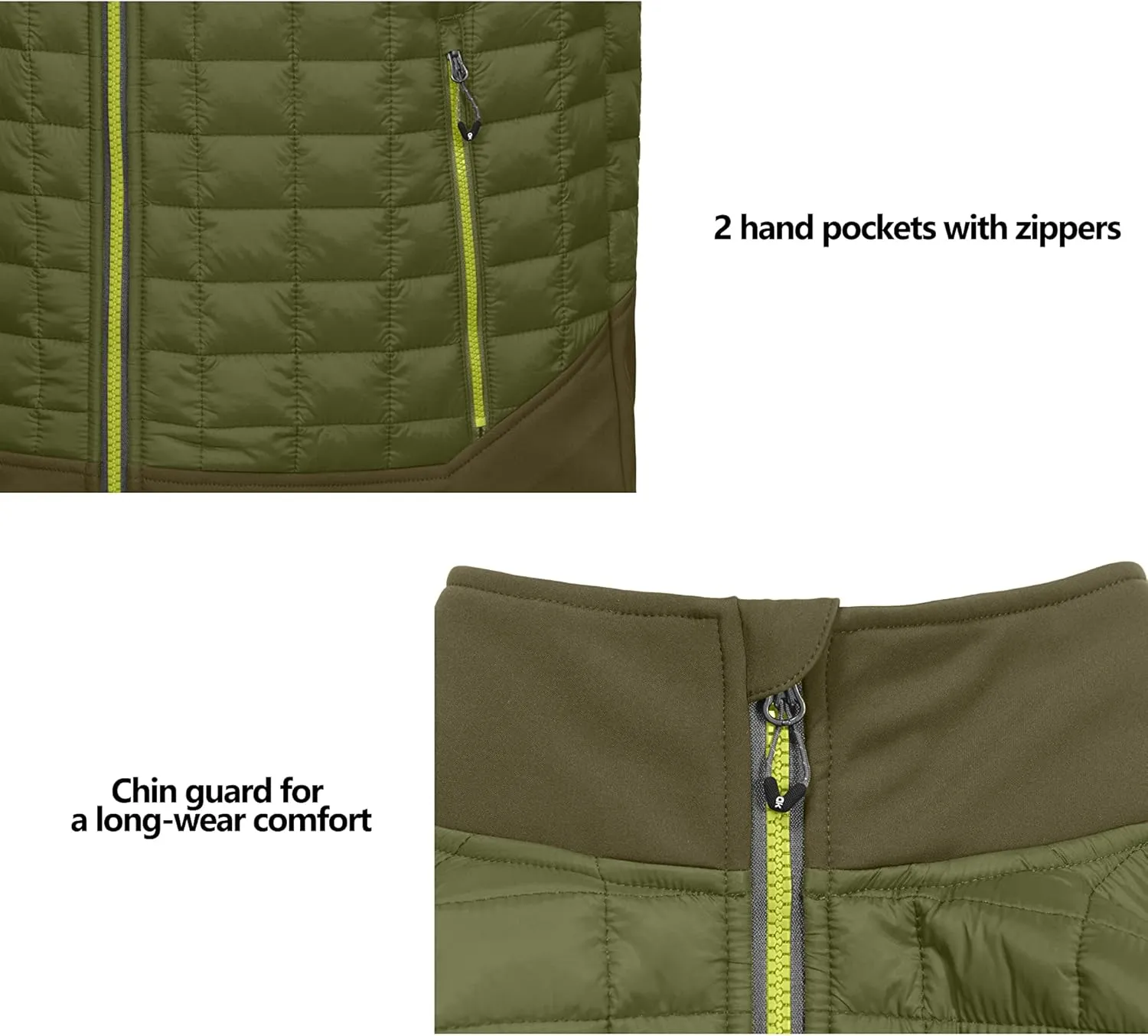 Little Donkey Andy Mens Lightweight Puffer Vest, Warm Outdoor Sleeveless Jacket for Hiking Travel Running