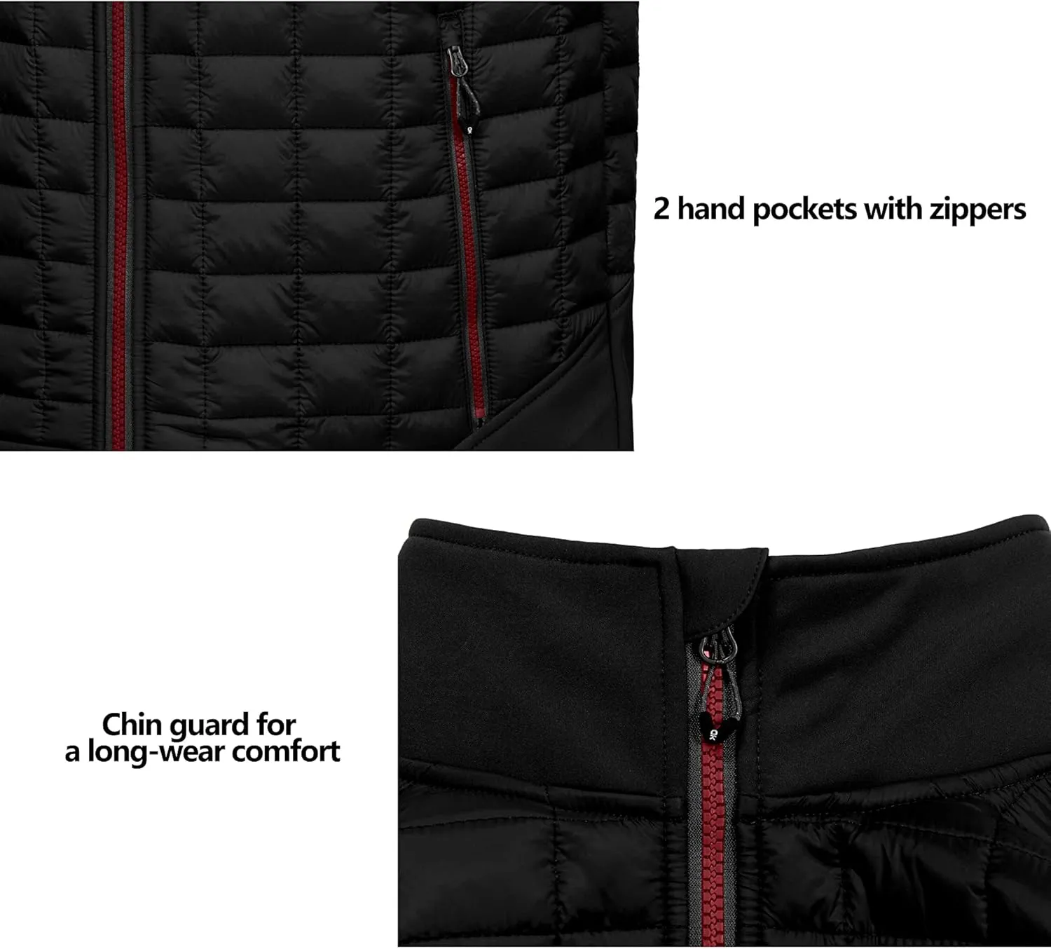 Little Donkey Andy Mens Lightweight Puffer Vest, Warm Outdoor Sleeveless Jacket for Hiking Travel Running