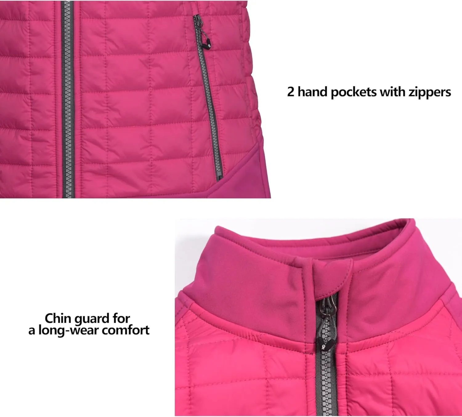 Little Donkey Andy Women's Lightweight Puffer Vest, Warm Outdoor Sleeveless Jacket for Hiking Travel Running Golf