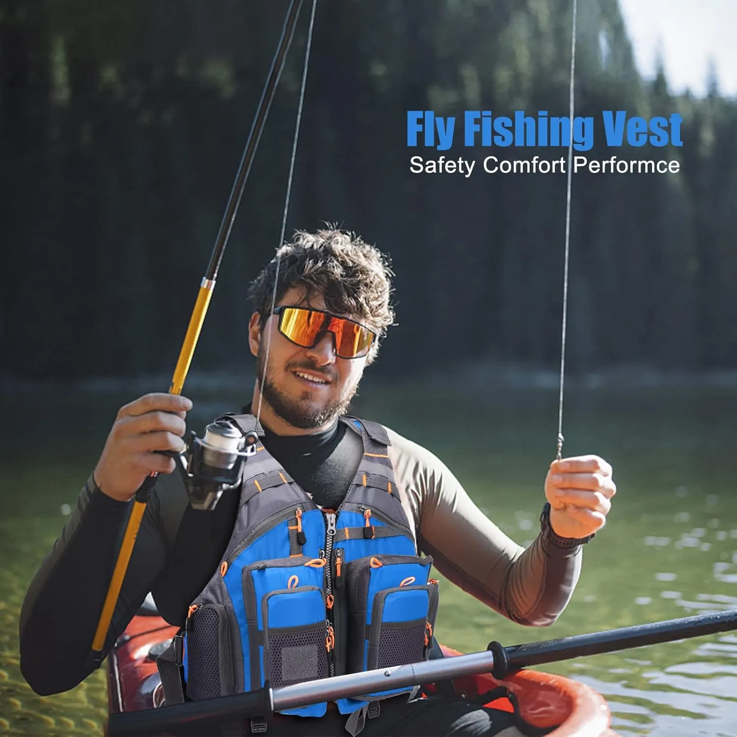 Lixada Fly Fishing Vest Fishing Jacket Breathable Polyester Mesh Design Fishing Vest
