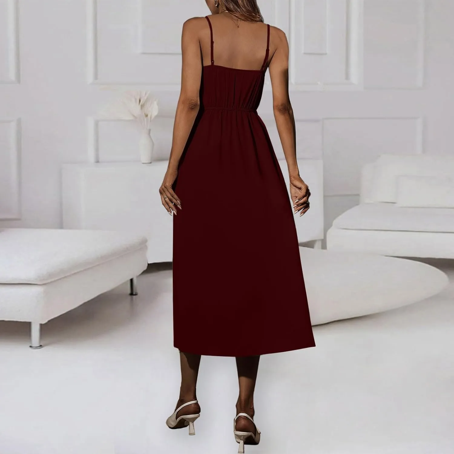 Long Dresses for Women Formal Tie V Neck Off Shoulder Dress High Slit Elegant Party Cocktail A Line Flowy Midi Sundress