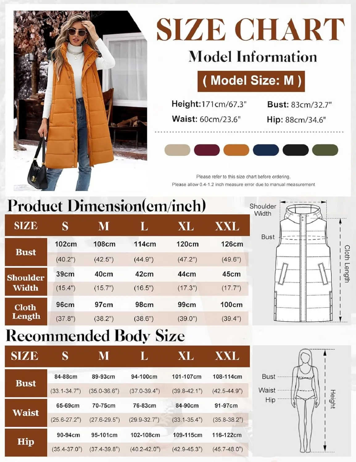 Long Puffer Vest Women With Hood Sleeveless Down Vest Warm Jacket Winter Coat With Pockets