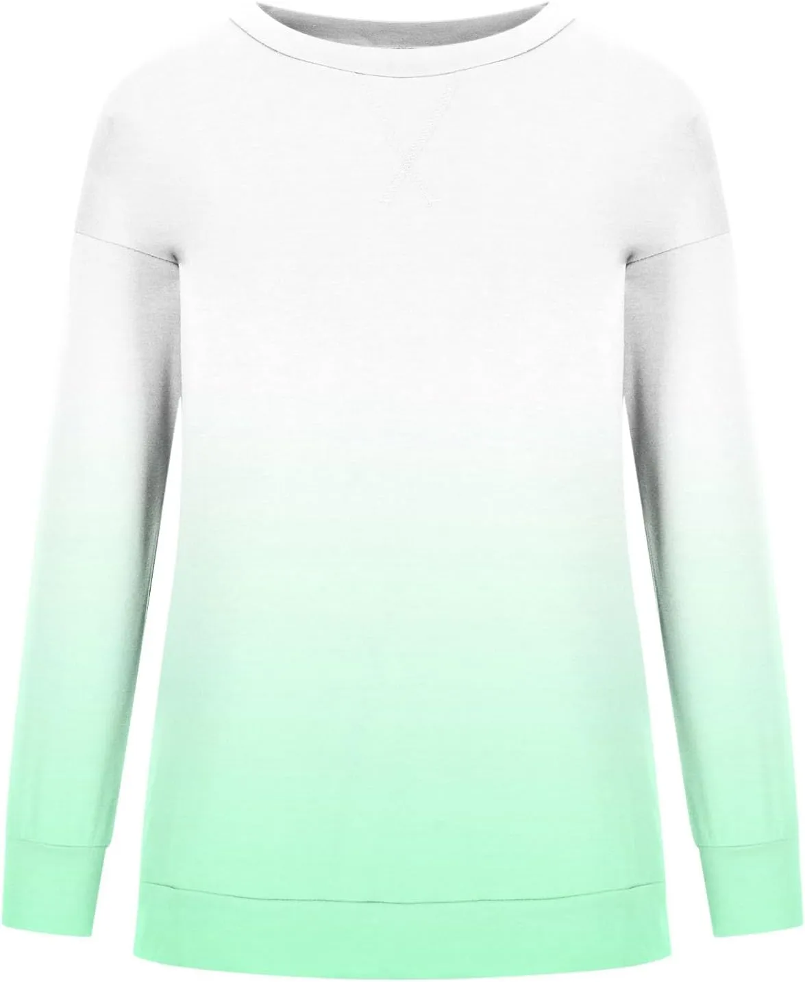 Long Sleeve Shirts for Women 2023 Tie Dye Print Oversized Sweatshirts Side Slit Pullover Tops for Leggings