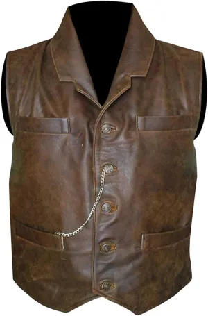LP-FACON Men's Club Biker Vintage Fashion Motorcycle | Western Cowboy Leather Vest | Waistcoat Collection