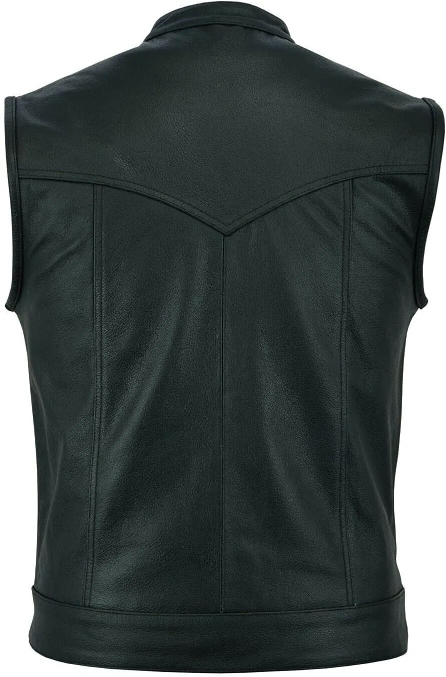 LP-FACON Men's Club Biker Vintage Fashion Motorcycle | Western Cowboy Leather Vest | Waistcoat Collection