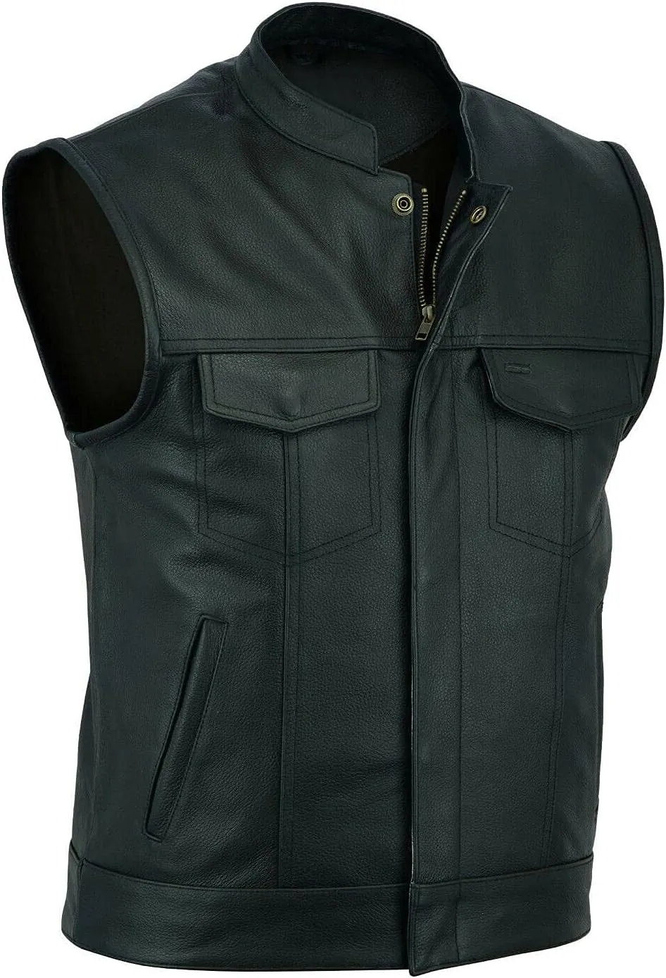 LP-FACON Men's Club Biker Vintage Fashion Motorcycle | Western Cowboy Leather Vest | Waistcoat Collection