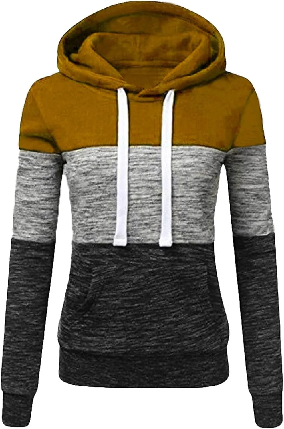 LRMQS Womens Hoodies Color Block Drawstring Hoodie Pullover Casual Winter Fall Fashion 2024 Loose Fit Sweatshirt Clothes