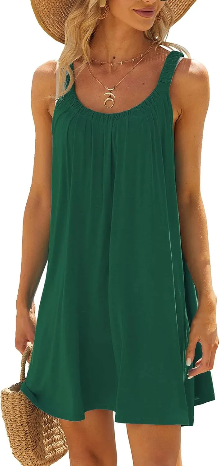 LRMQS Womens Summer Dresses Casual 2025 Vacation Beach Cover ups Sundresses Hawaiian Spring Tank Short Dress Resort Wear