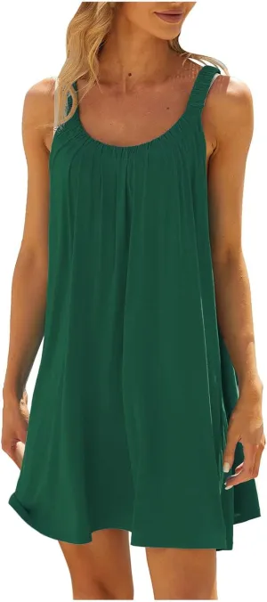 LRMQS Womens Summer Dresses Casual 2025 Vacation Beach Cover ups Sundresses Hawaiian Spring Tank Short Dress Resort Wear