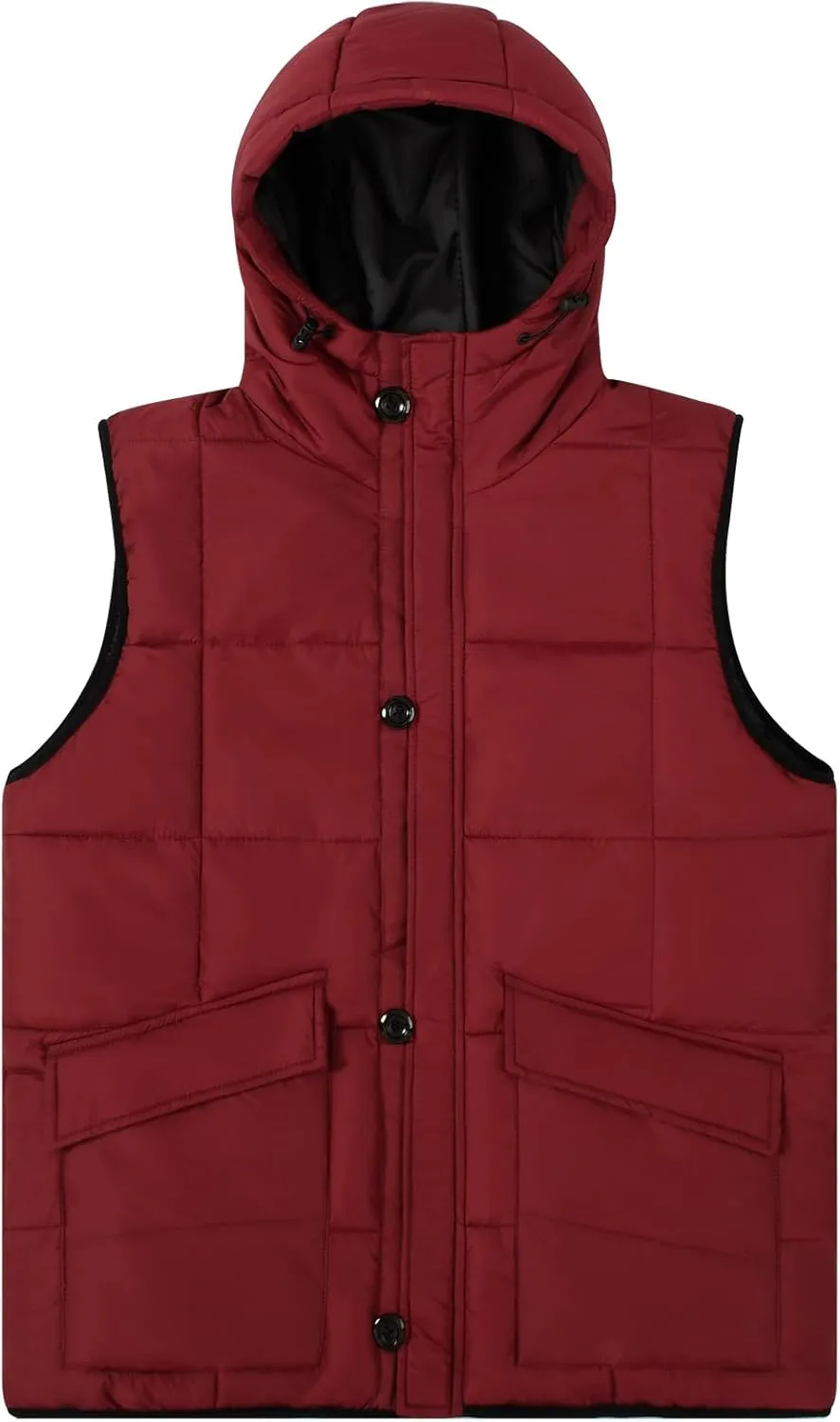 MADHERO Men's Puffer Vest with Hood Water-Resistant Puffy Vests Outerwear Sleeveless Jacket
