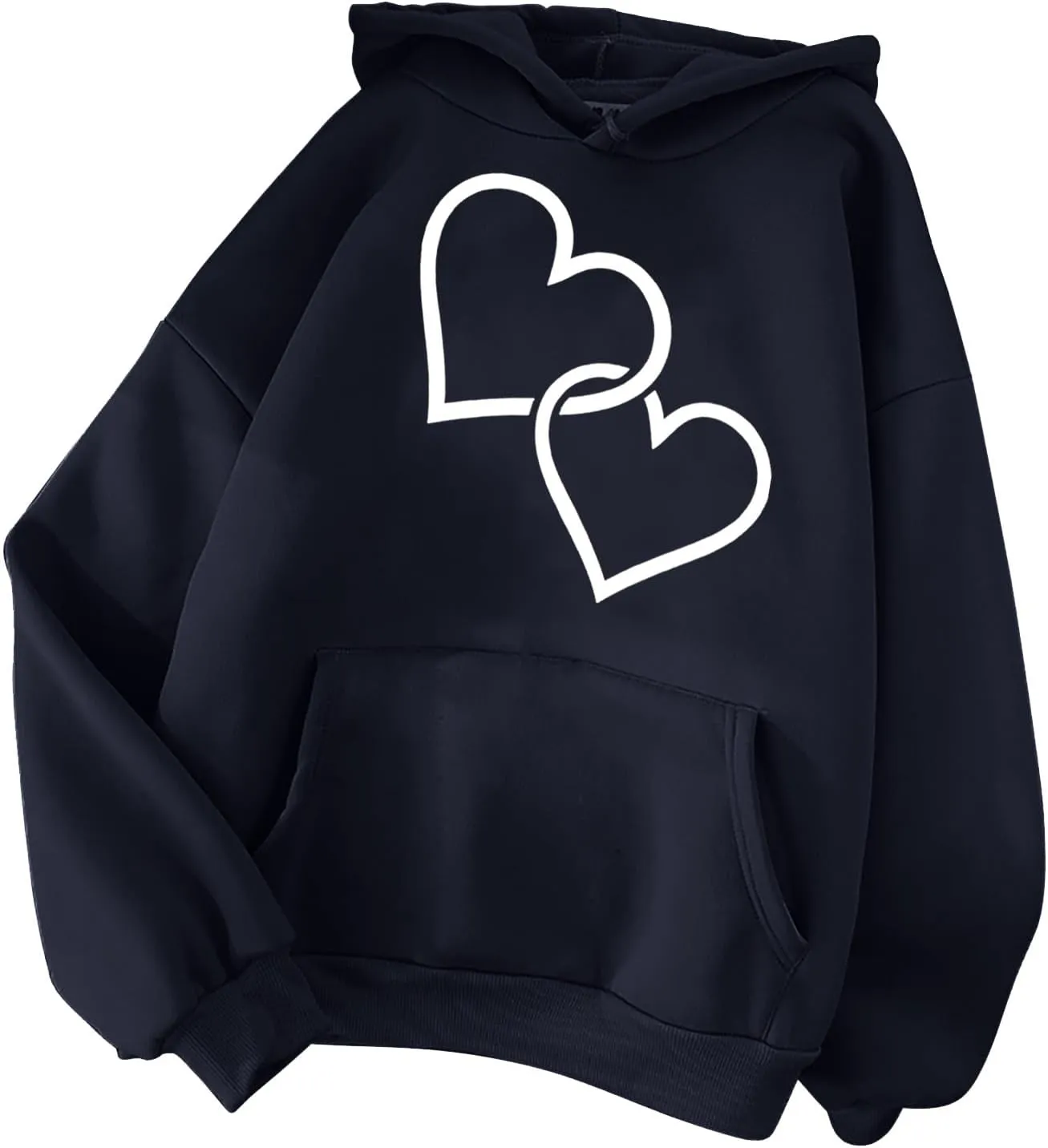 maisdgop Heart Hoodies Women Graphic Sweatshirts Long Sleeve Pullover Sweater Oversized Tops Trendy Valentine's Day Outfits