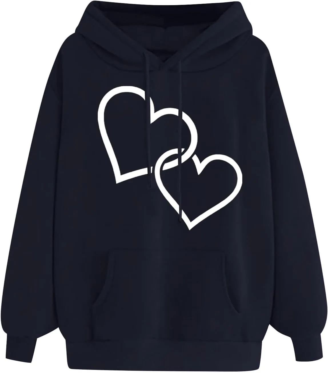 maisdgop Heart Hoodies Women Graphic Sweatshirts Long Sleeve Pullover Sweater Oversized Tops Trendy Valentine's Day Outfits