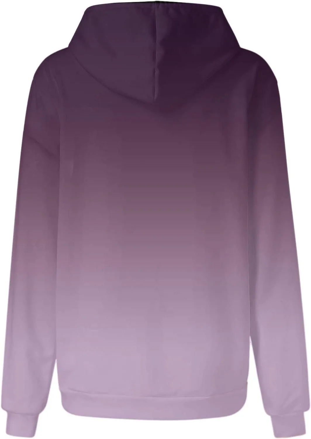 maisdgop Hoodies for Women Drawstring Pullover with Pocket Gradient Print Oversized Sweatshirt Casual Crewneck Hooded Tops