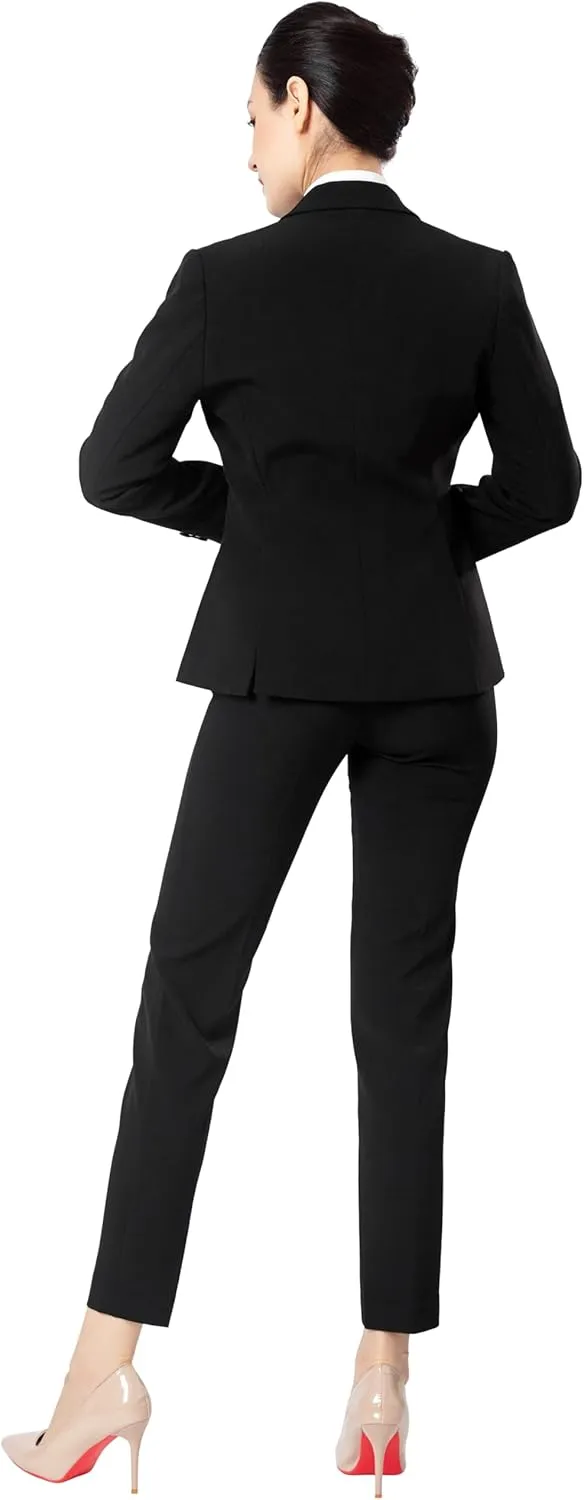 Marycrafts Women's Blazer Pant Suits Set Business Professional Workwear Suit