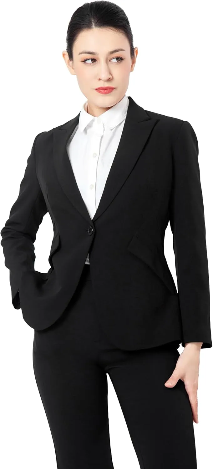Marycrafts Women's Blazer Pant Suits Set Business Professional Workwear Suit