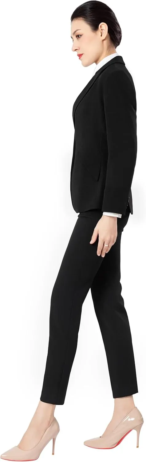 Marycrafts Women's Blazer Pant Suits Set Business Professional Workwear Suit