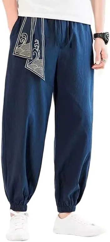 Men Chinese Style Harem Pants Sports Casual Trousers Streetwear Pants