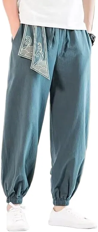 Men Chinese Style Harem Pants Sports Casual Trousers Streetwear Pants