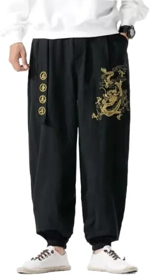 Men Chinese Style Harem Pants Sports Casual Trousers Streetwear Pants