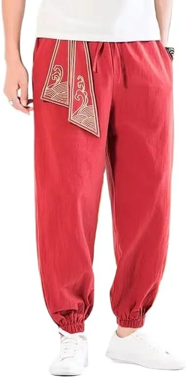 Men Chinese Style Harem Pants Sports Casual Trousers Streetwear Pants