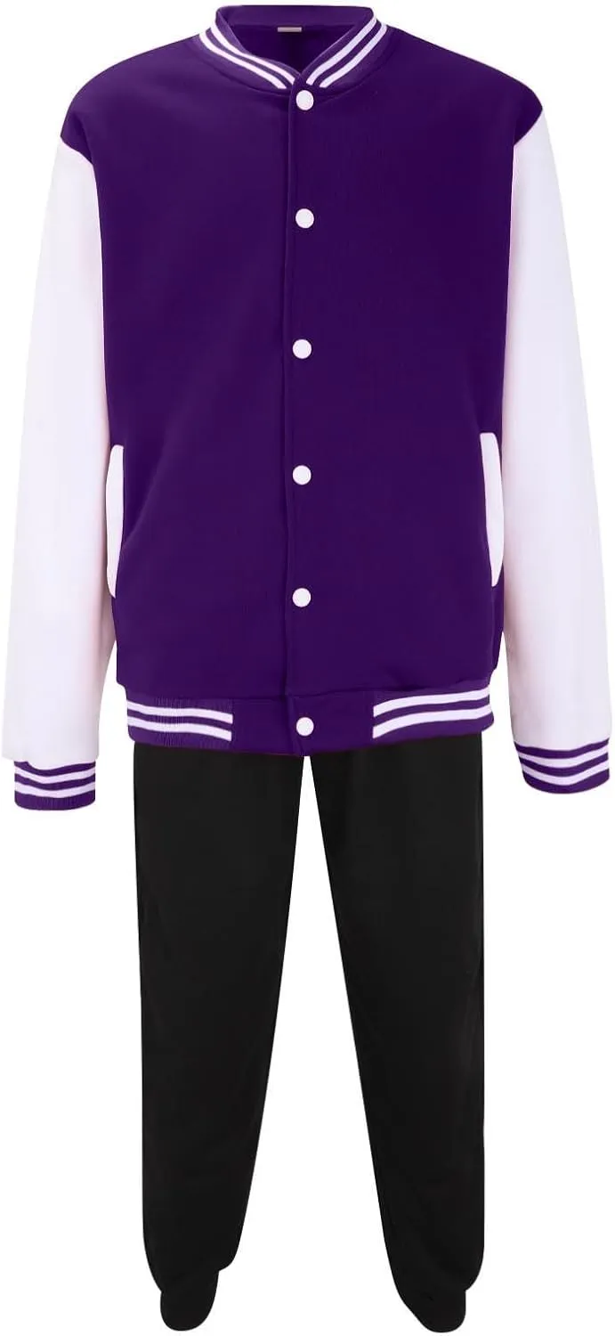 Mens 2 Pieces Tracksuits Full Zip Running Jogging Sweatsuit Athletic Sports Set Stripe Print Jacket & Sweatpants