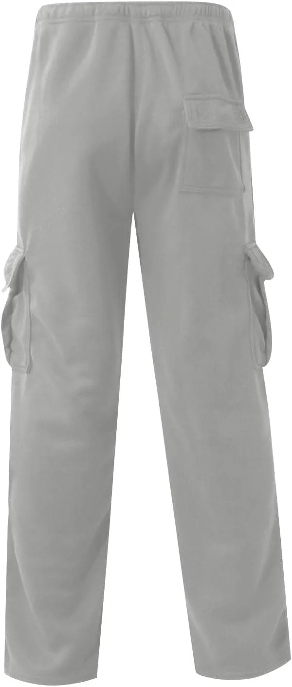 Mens Cargo Sweatpants with Pockets Stretch Drawstring Elastic Waist Sweatpants Slim Fit Pants 2024 Joggers Trousers
