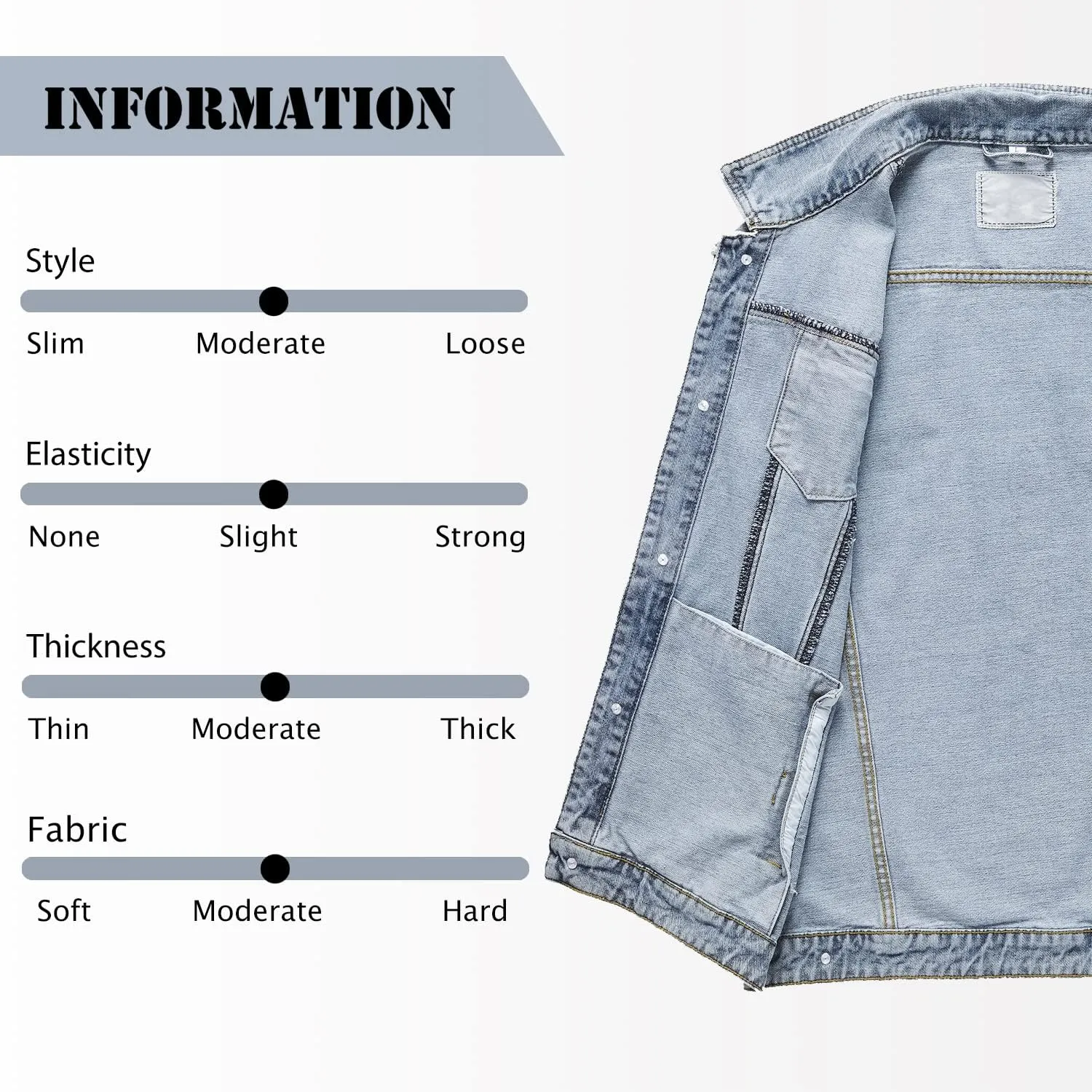 Men's Casual Jean Vest Stretchy Motorcycle Denim Sleeveless Vest