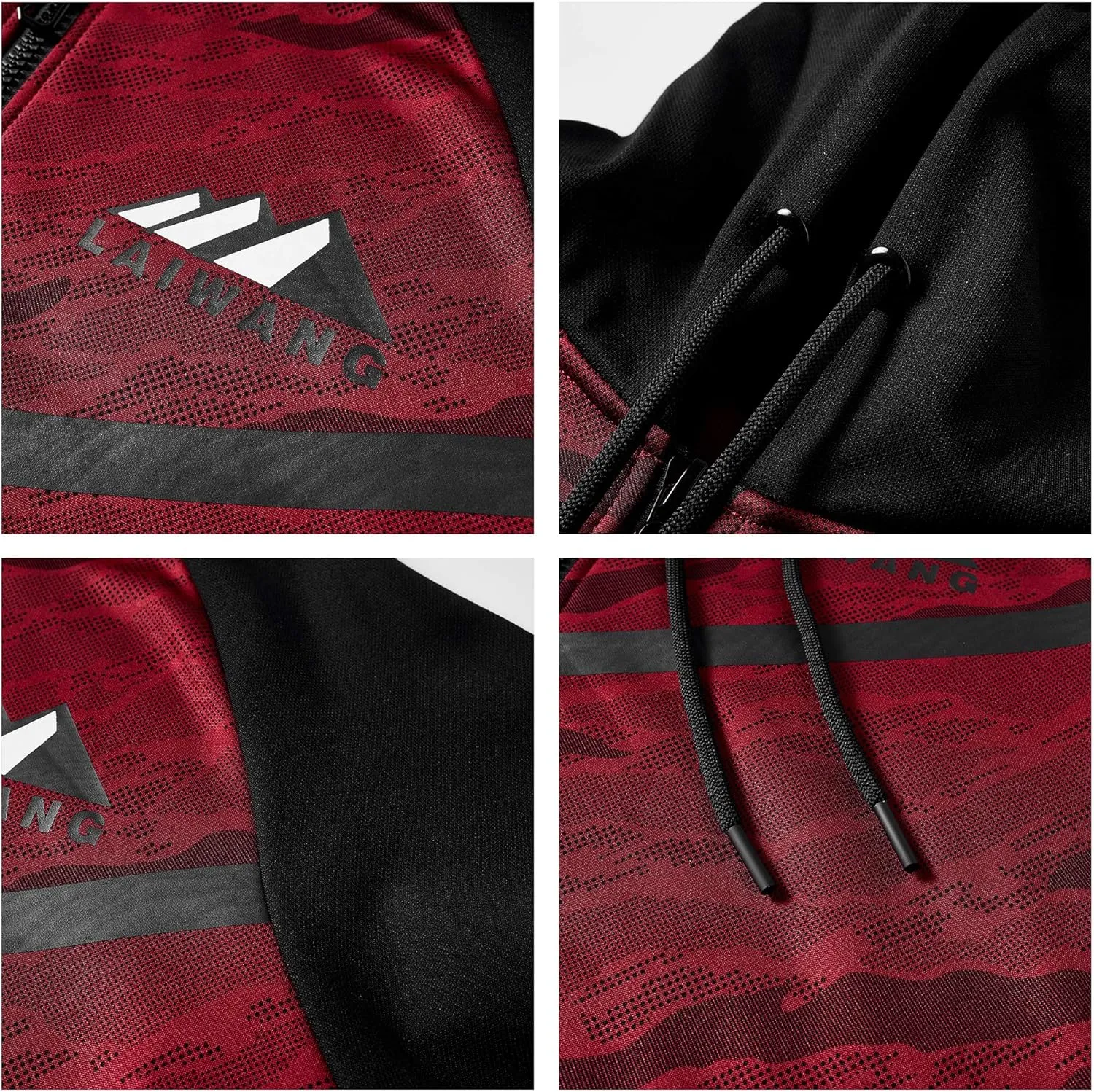 Men's Color Block Hoodie-Full Zip Ultimate Heavyweight Fleece Hoodie-Camo zip up hoodie With Kanga Pocket