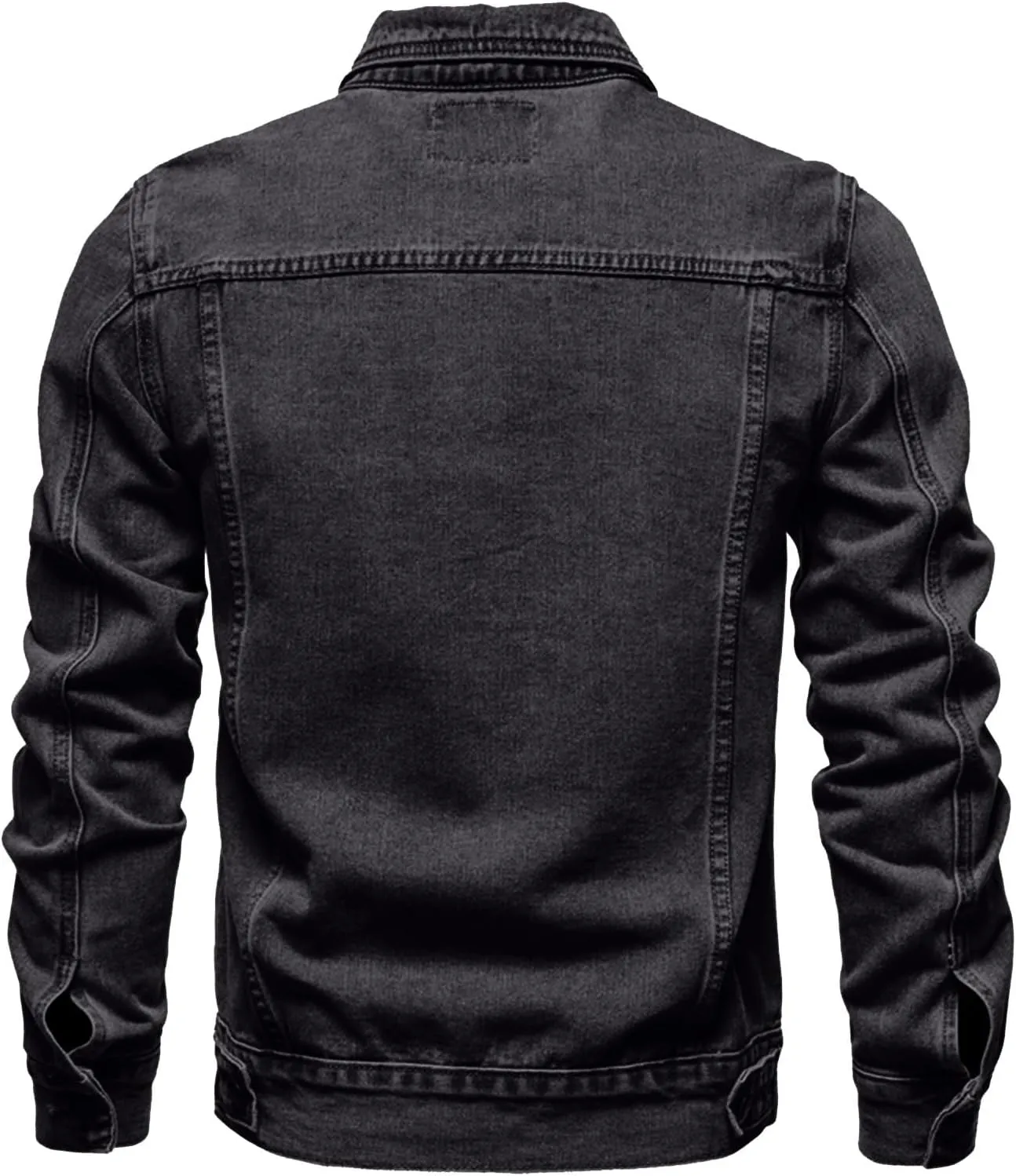 Mens Denim Jacket, Men'S Casual Workwear Long Sleeve Lapel Collar Denim Jacket Loose Multi Pocket Coat