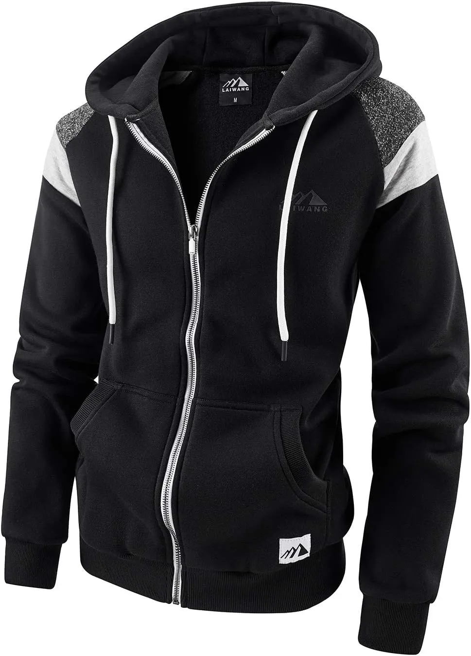 Men's Full Zip Fleece Hoodie zippered Color Block hooded slim Fit Long Sleeve Lightweight Sweatshirt