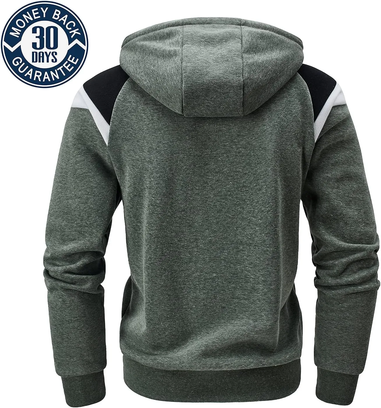 Men's Full Zip Fleece Hoodie zippered Color Block hooded slim Fit Long Sleeve Lightweight Sweatshirt