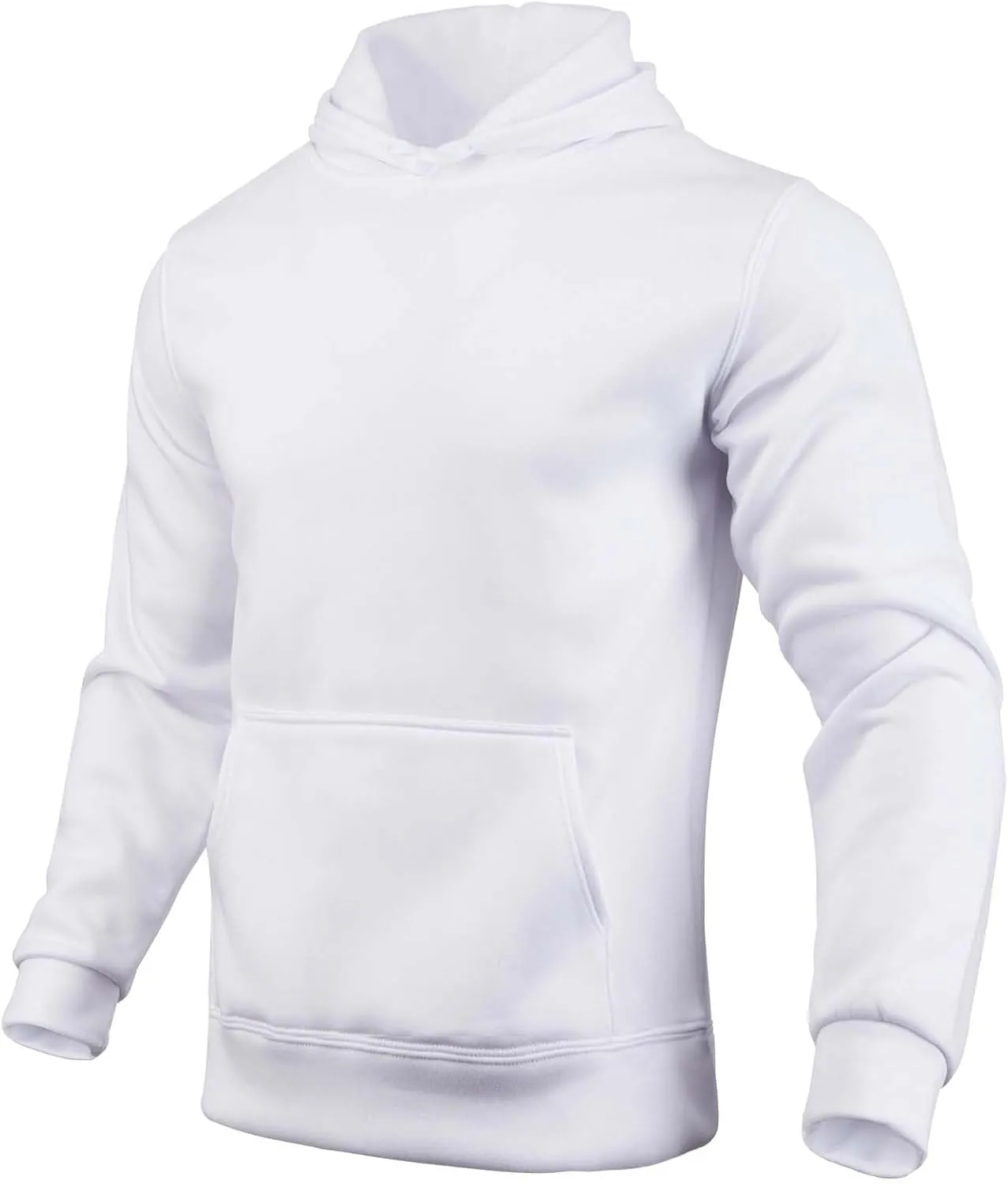 Men's Hooded Sweatshirts Long Sleeve Lightweight Hoodie Solid Color Casual Pullover Tops with Pocket