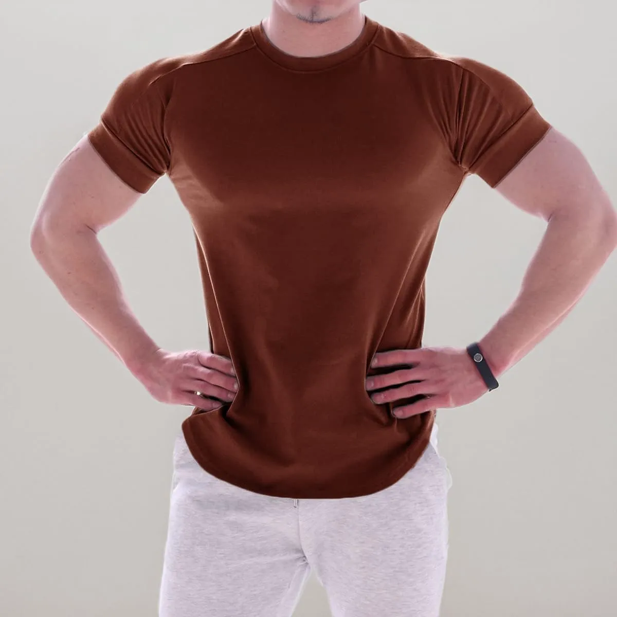 Mens Muscle Cotton Lightweight Workout Short Sleeve T-Shirts Gym Sweat Tee T24