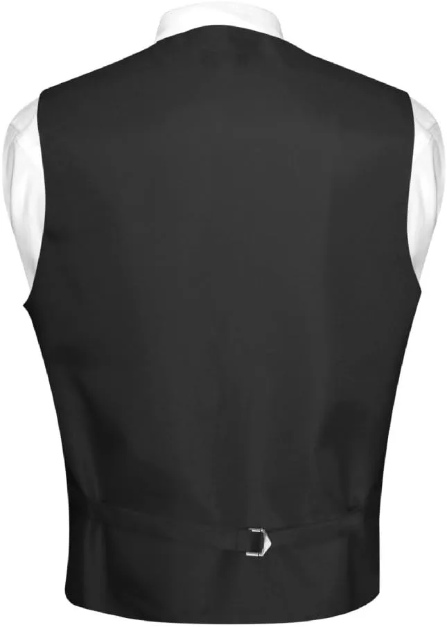 Men's Paisley Design Dress Vest & Bow Tie SILVER Grey Color BOWTie Set