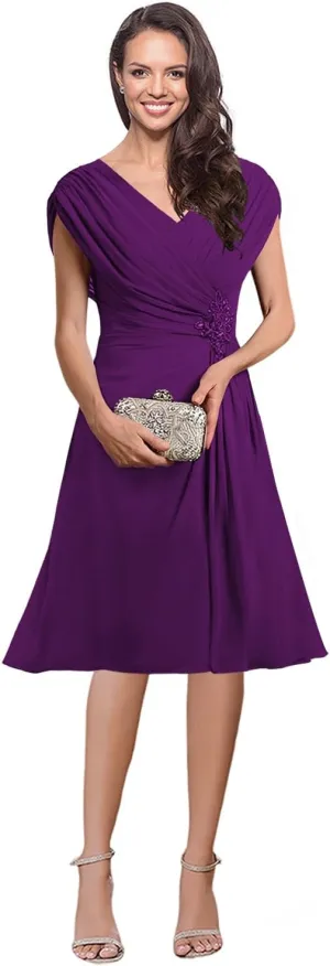 Miao Duo Half Sleeve Mother of The Bride Dresses for Women Wedding Ruffle A Line Chiffon Formal Evening Dress YZTS244