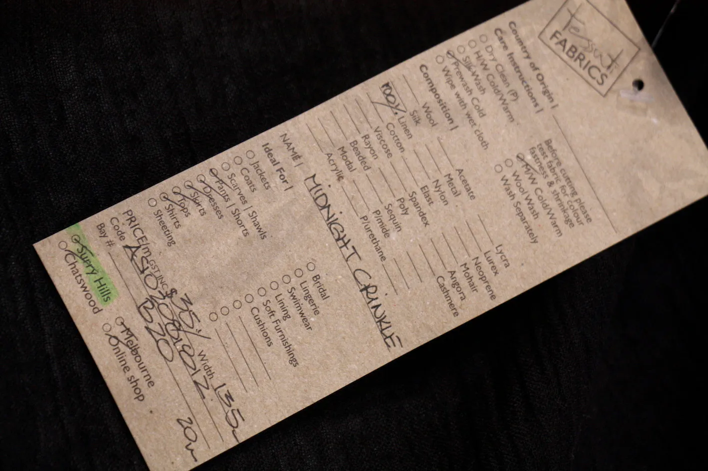 Midnight Crinkle Linen