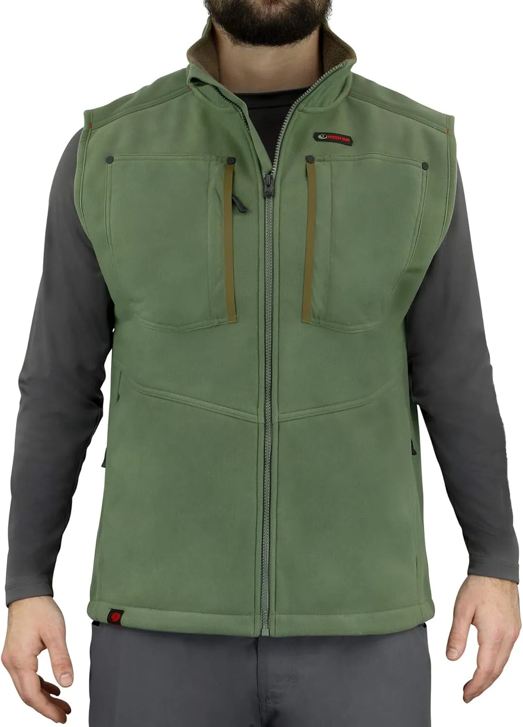 Mossy Oak Winter Vest for Men, Mens Fleece Vest, Sherpa Camp Vest
