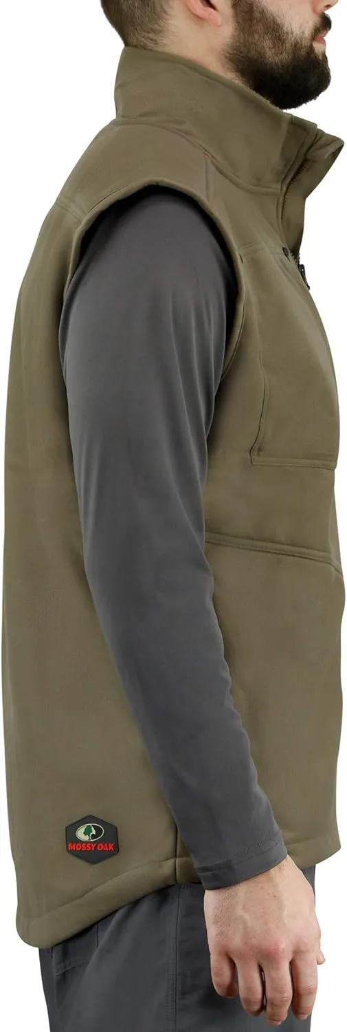 Mossy Oak Winter Vest for Men, Mens Fleece Vest, Sherpa Camp Vest