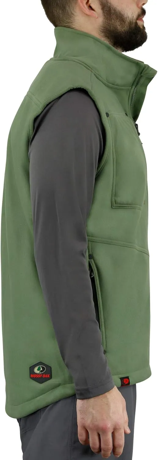 Mossy Oak Winter Vest for Men, Mens Fleece Vest, Sherpa Camp Vest