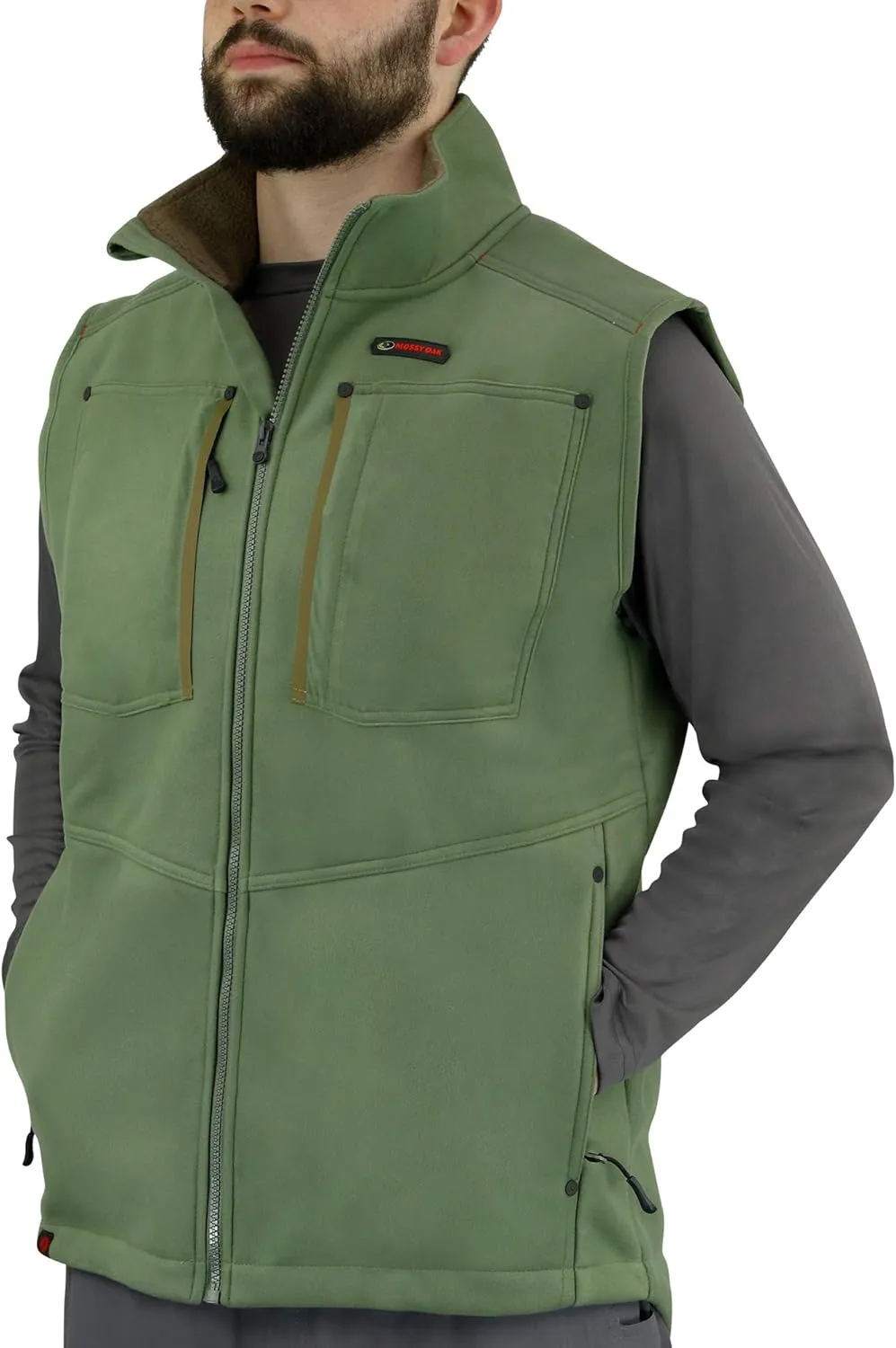 Mossy Oak Winter Vest for Men, Mens Fleece Vest, Sherpa Camp Vest