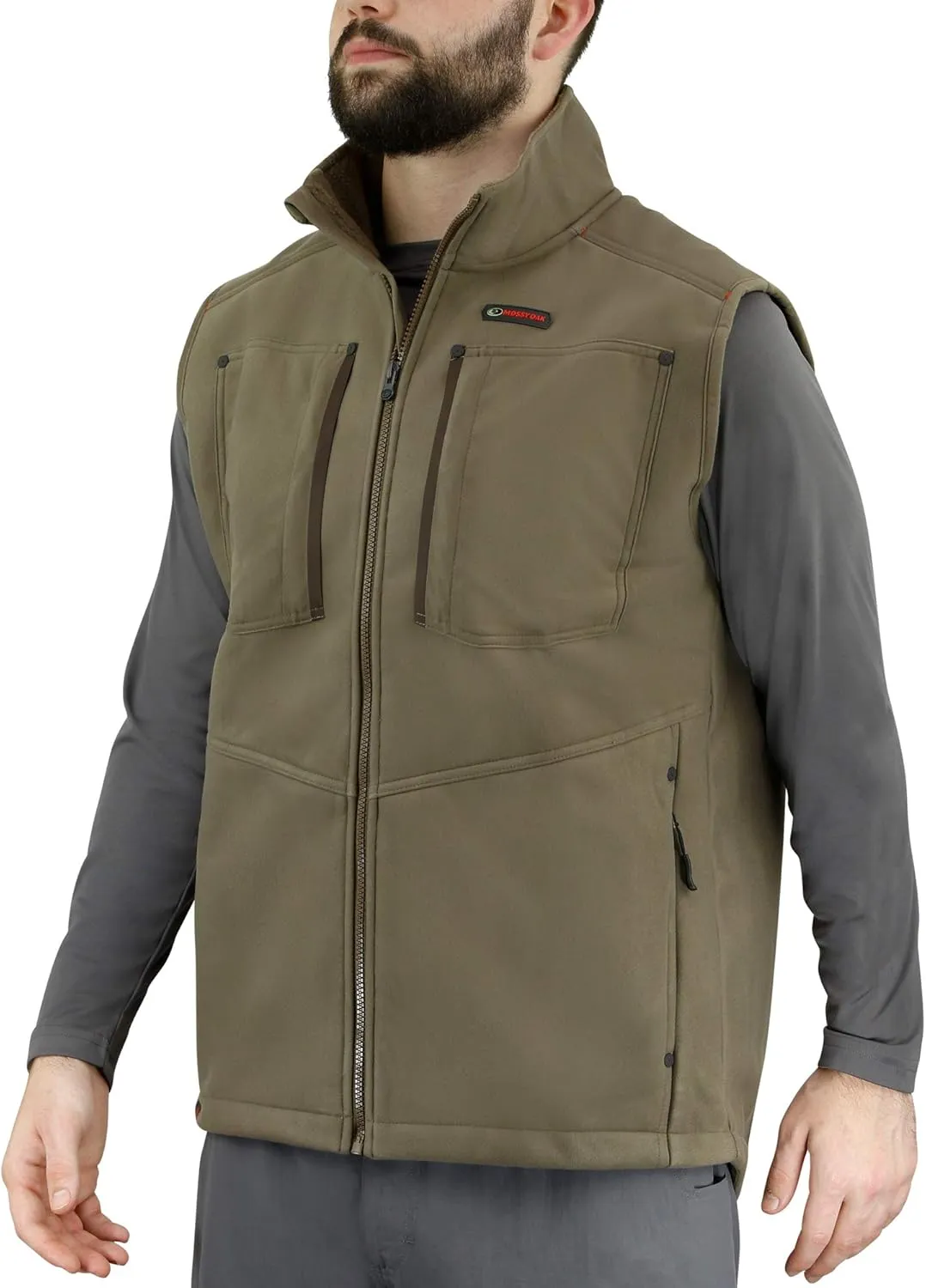 Mossy Oak Winter Vest for Men, Mens Fleece Vest, Sherpa Camp Vest