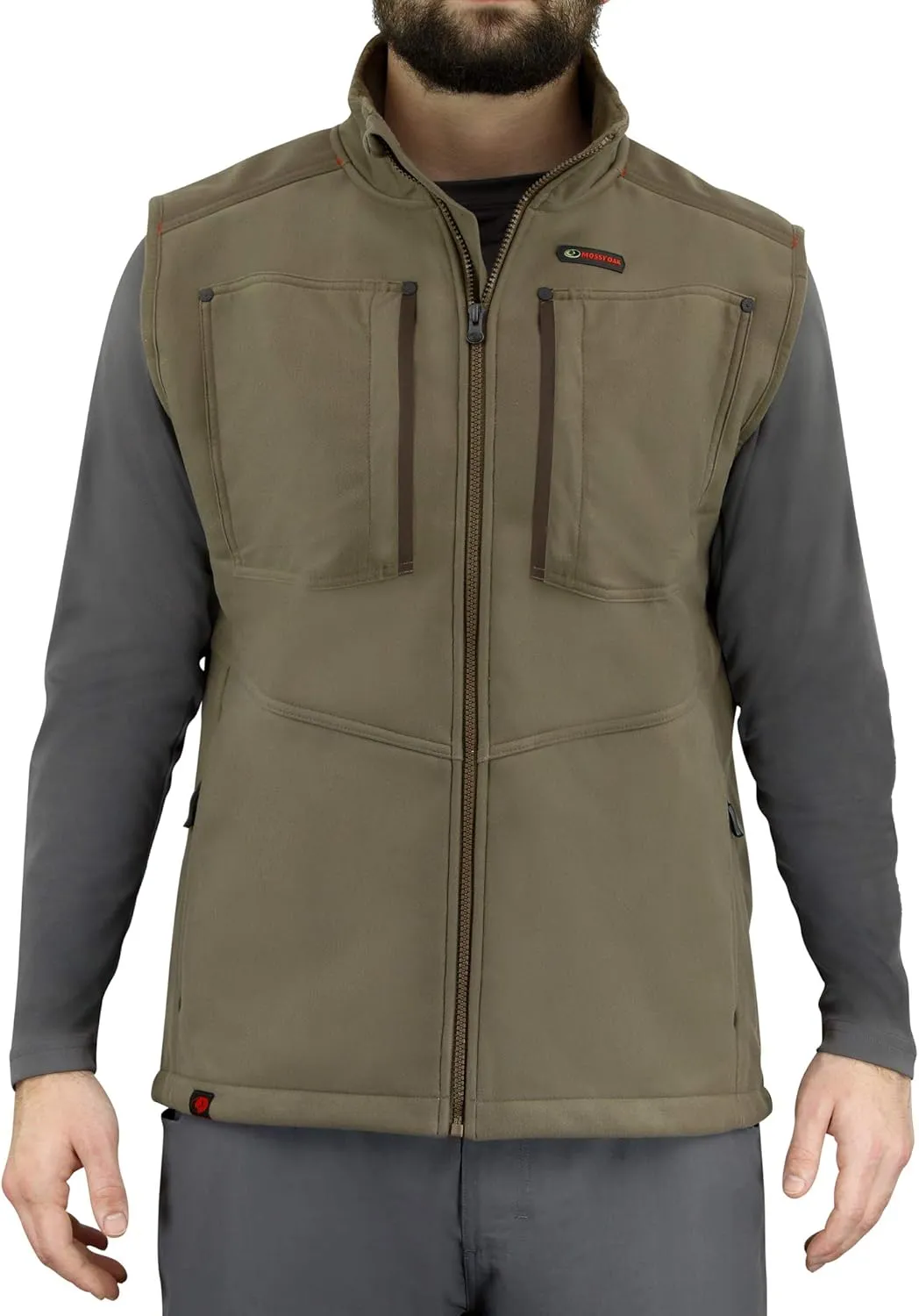 Mossy Oak Winter Vest for Men, Mens Fleece Vest, Sherpa Camp Vest