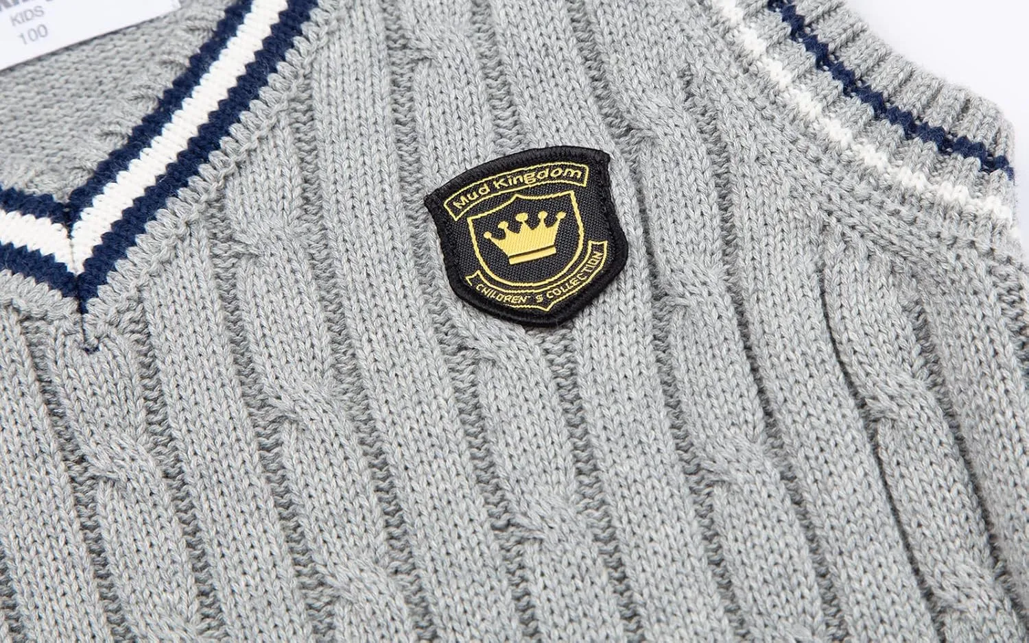 Mud Kingdom Boys and Toddlers' Uniform Cotton V-Neck Sweater Vest Knitted School