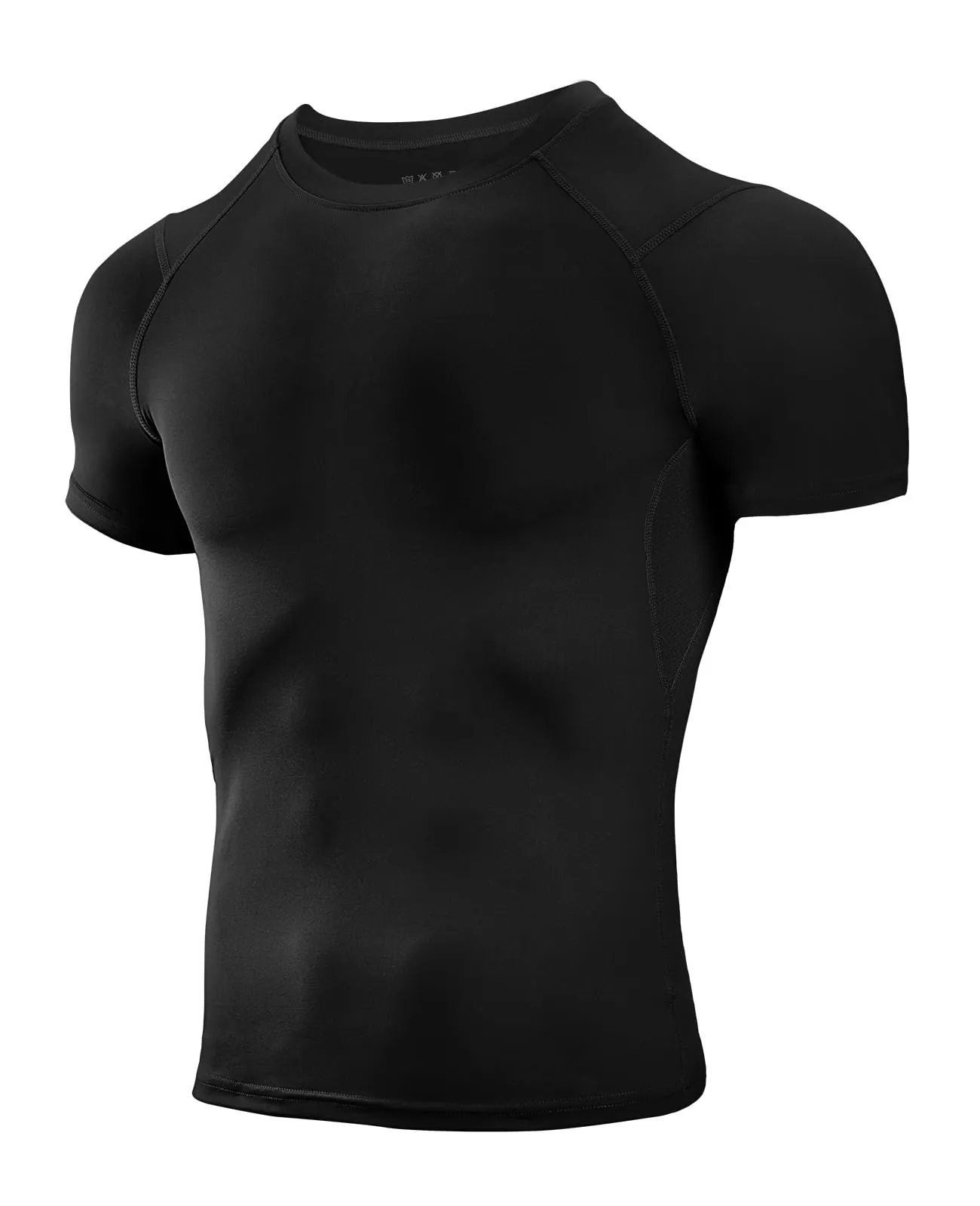Niksa 3 Pack Tee Shirt Compression Homme Manches Courtes Tshirt Running Homme Vetement de Fitness Gym Compression Maillot T-Shirt Baselayer pour Sports Jogging Musculation Gym