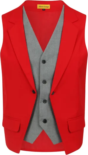 Oliver George Men's Layered Formal Solid Formal Tuxedo Dress Vest Waistcoat Business Vest for Suit or Tuxedo