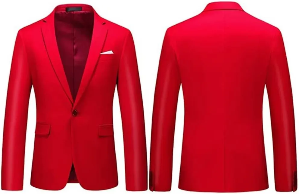 One Button Formal Suits for Men Wedding Slim Fit 2 Piece Dress Business Party Jacket and Pants