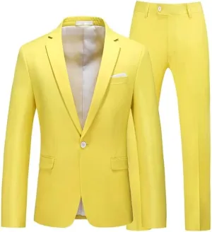 One Button Formal Suits for Men Wedding Slim Fit 2 Piece Dress Business Party Jacket and Pants