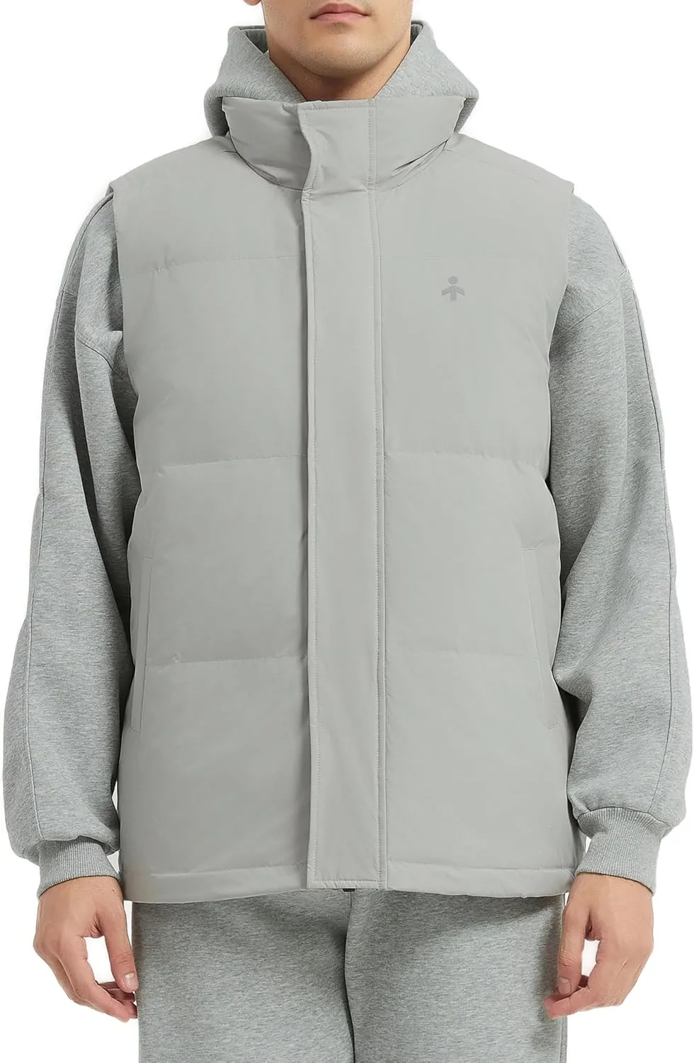 Orolay Men's Down Vest Winter Puffer Warm Vest Zip Up Stand Collar Quilted Sleeveless Jacket with Pockets