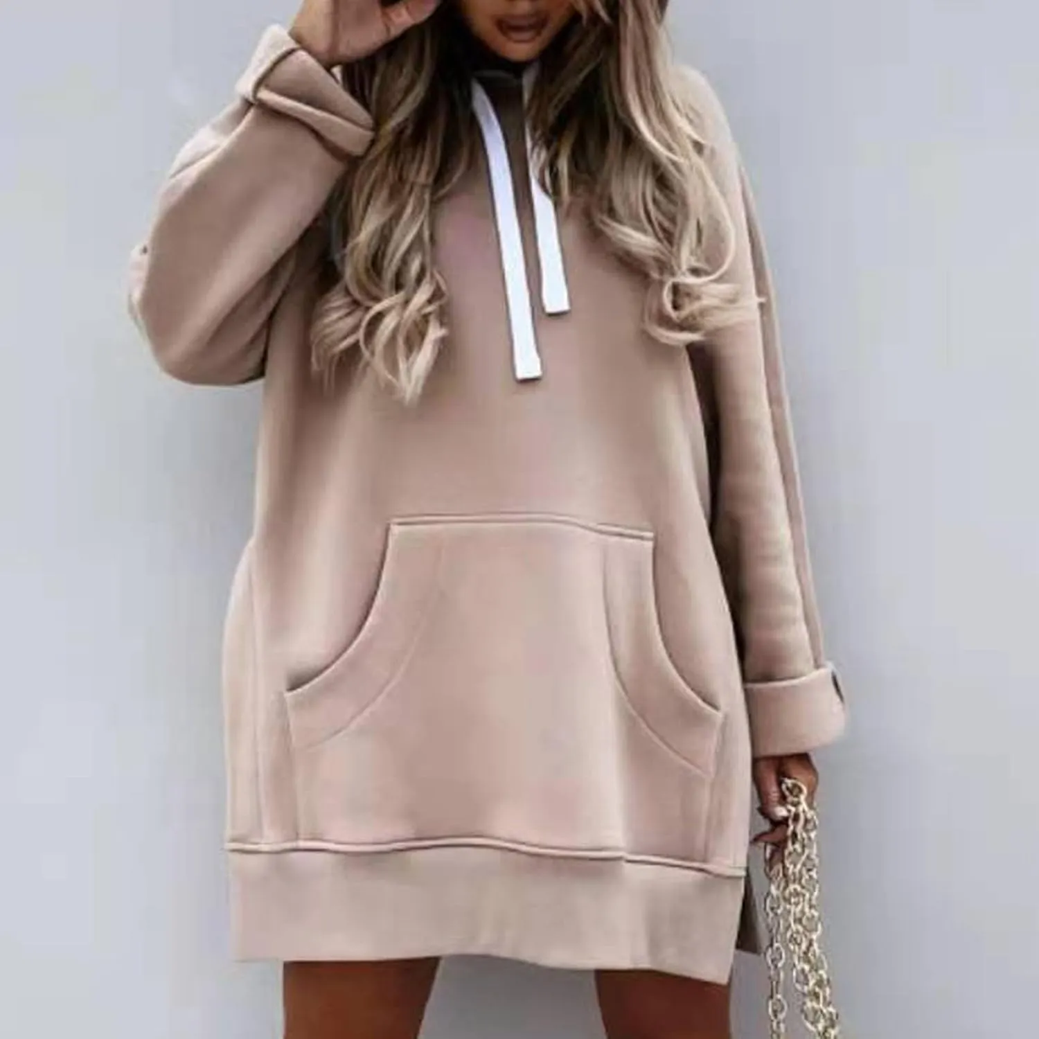 Oversized Hoodie Dress for Womens Hoodies Pullover Long Sleeve Hoodies with Pocket 2024 Fall Trendy Clothe